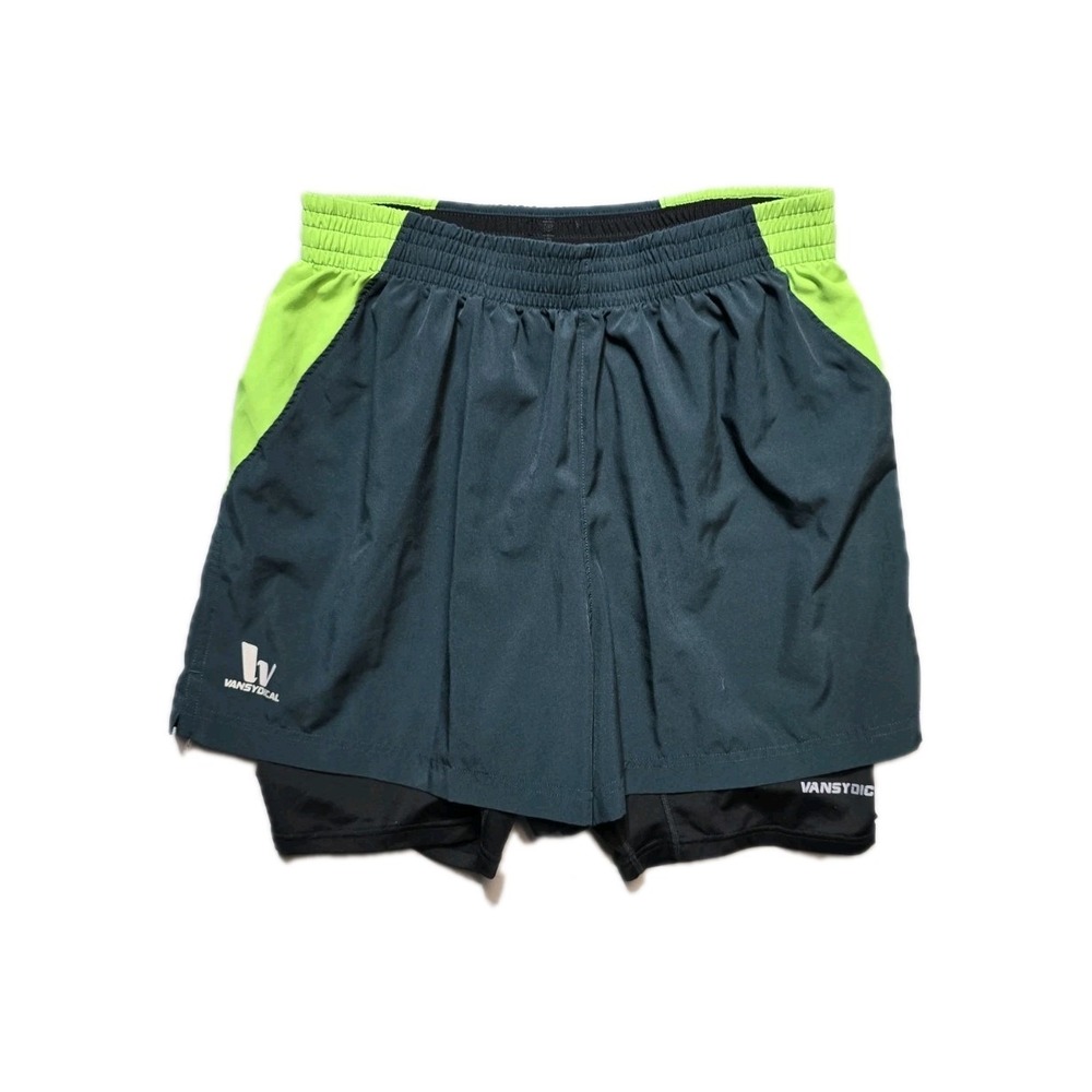 Vansydical men's  athletic elastic waist shorts SZ XL lined Compression Black‎